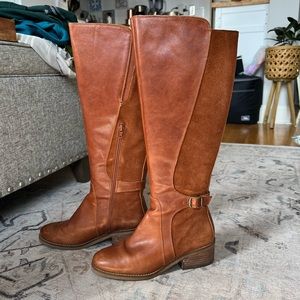 Lucky Brand Leather & Suede Riding Boots